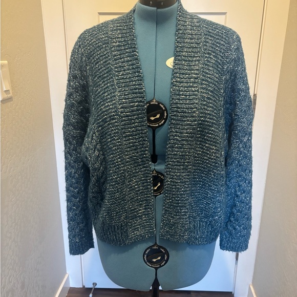 CAbi Astral Cardigan 4095 Size Medium Women's Teal Sweater - Picture 4 of 8